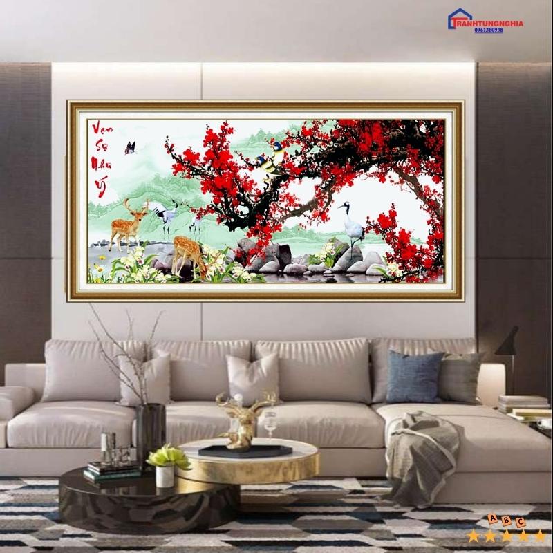 Tranh đính đá vạn sự như ý 1m20 x 60cm