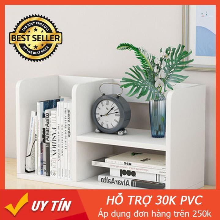 [ SALE ] Kệ sách gỗ 3 ô 2 tầng cao cấp để sách, tài liệu văn phòng - giá để đồ lưu niệm trang trí