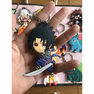 Móc chìa khóa cao su anime 2 mặt