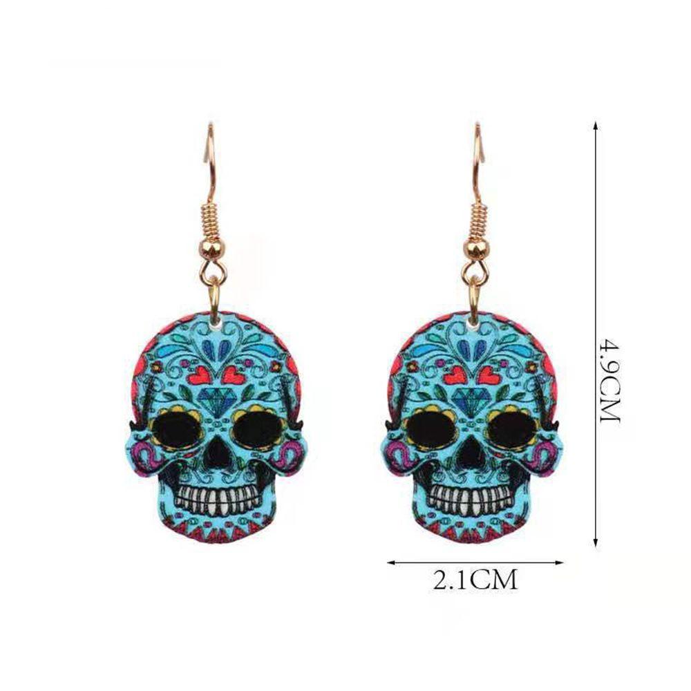 Khuyên Tai Mặt Hình Đầu Lâu Độc Đáo Phong Cách Halloween Cho Cặp Đôi