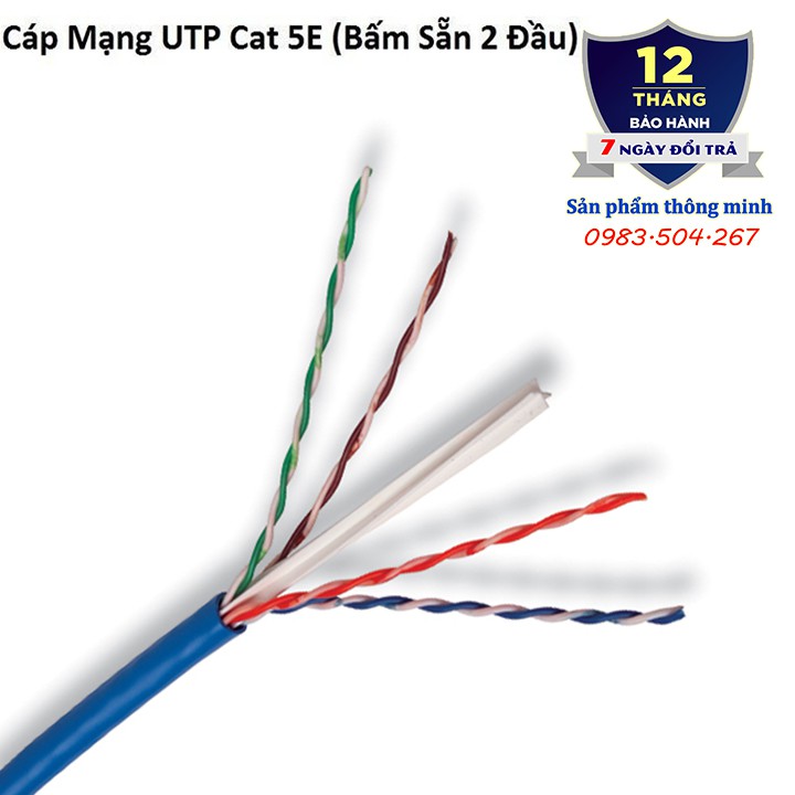 Dây Mạng UTP Cat5 HX - Bấm sẵn 2 đầu -  Siêu rẻ