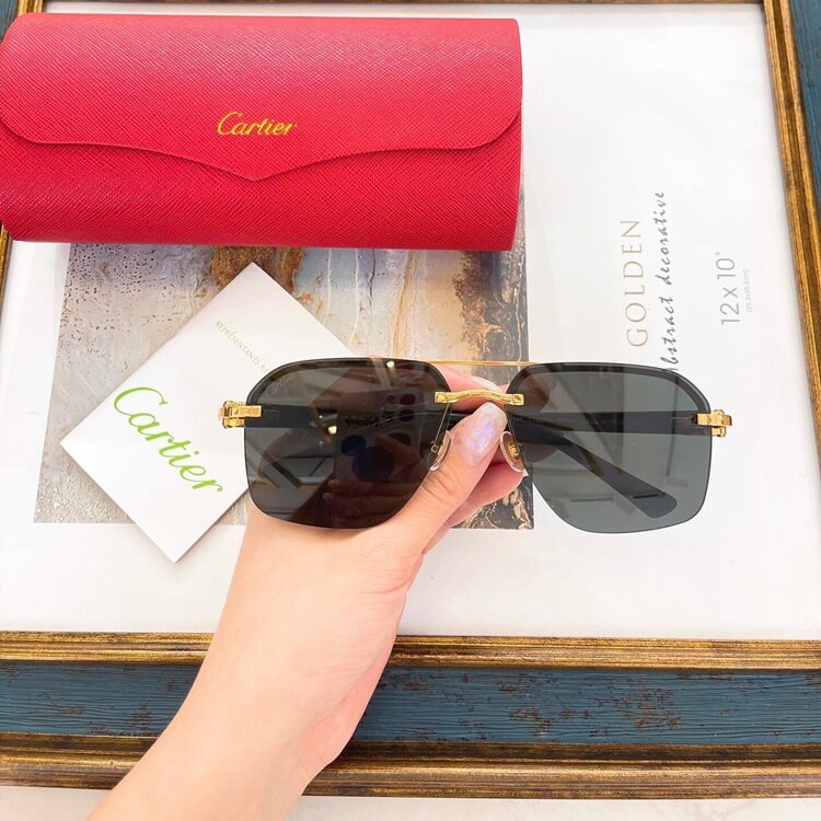 Kính Mát Nam Cao Cấp, C.ARTIER, Mắt kính đen, chống nắng, chống tia UV  - donghokinhmat168
