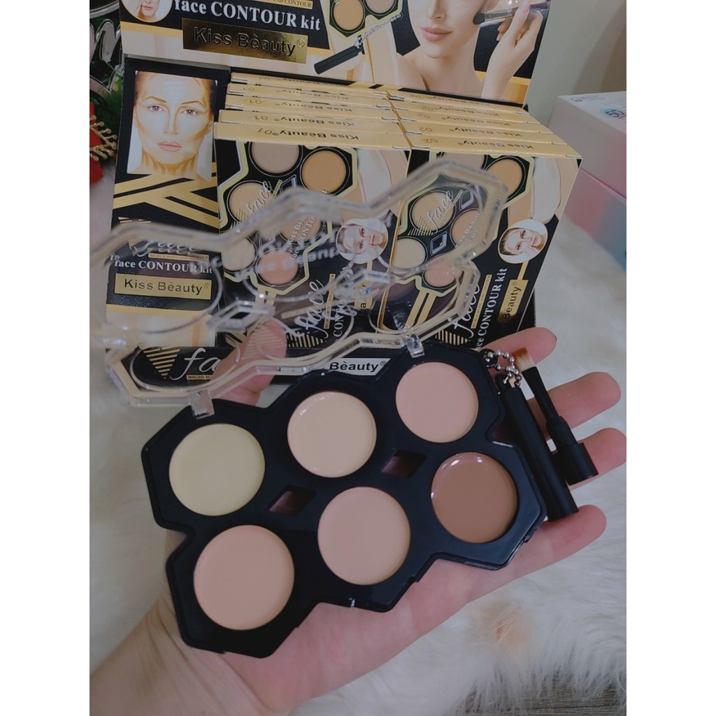 Phấn tạo khối 6 ô kèm chổi Kiss | BigBuy360 - bigbuy360.vn