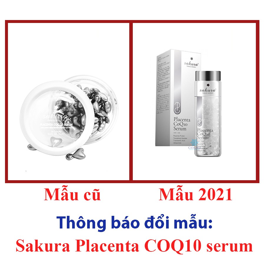 [Mẫu mới] Serum dưỡng trắng da chống lão hóa tinh chất nhau cừu Sakura Placenta COQ10 serum 40 viên