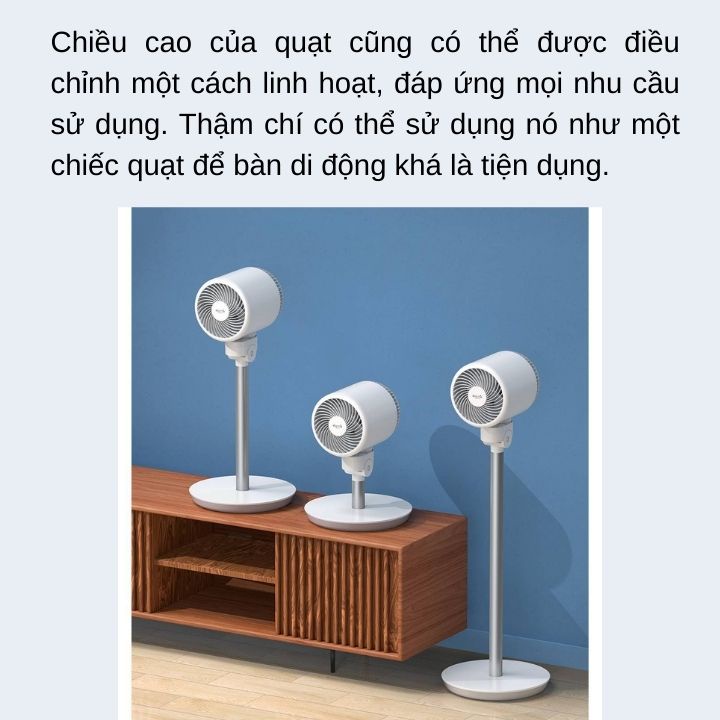 Quạt lưu thông không khí thông minh Deerma DEM-FD500 điều khiển bằng điện thoại