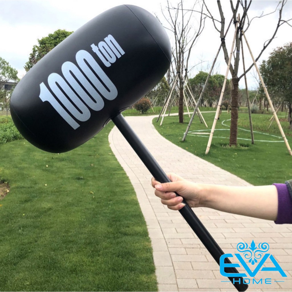 Búa Bơm Hơi Big Size 70cm /  Đồ Chơi Bơm Hơi Búa Tạ Đen Lớn 1000 Ton Big Size Vui Nhộn Large Inflatable Hammer 1000Ton