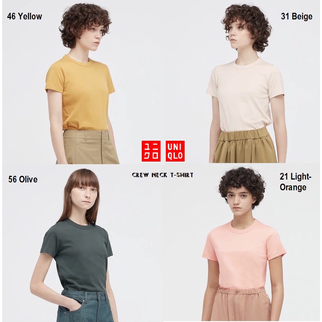 Áo phông/áo thun Nữ cổ tròn/cổ U (ngắn tay) - Crew neck T-Shirt (short sleeves) (UNIQLO chính hãng) ❤️