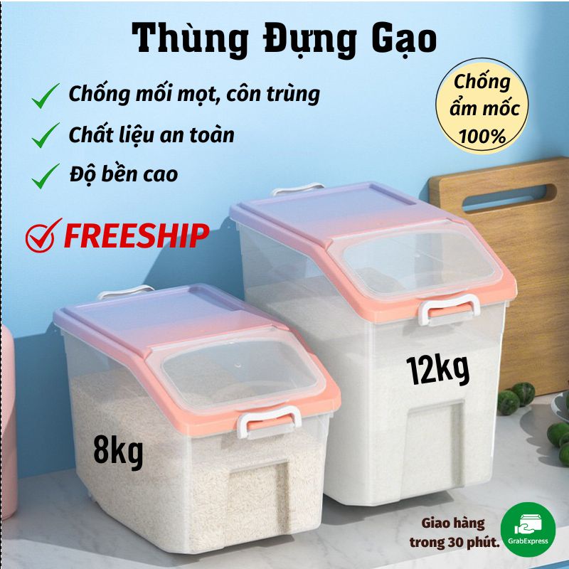Thùng Đựng Gạo Có Nắp Chống Ẩm Chống Mối Mọt Cao Cấp Moda.H