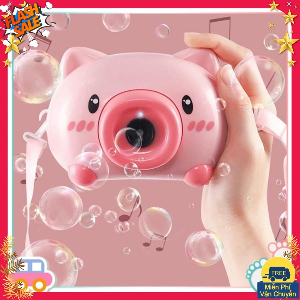 Máy Ảnh Thổi Bong Bóng Hình Chú Heo Dễ Thương Dành Cho Bé