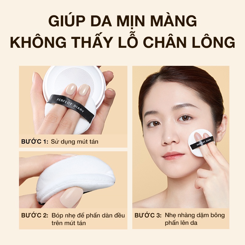 Phấn Phủ Kiềm Dầu Perfect Diary Chống Thấm Nước Kiểm Soát Dầu, Giúp Da Mịn Màng 3 Màu 7g