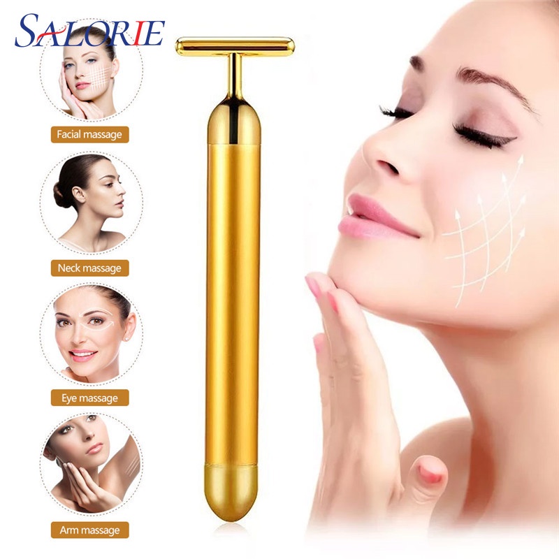 [Hàng mới về] Máy mát xa lăn cho da mặt/cơ thể Sy-102 mạ vàng 24K giúp nâng cơ và ngừa nếp nhăn hiệu quả