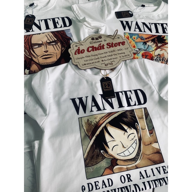 BST ÁO THUN ONE PIECE LUFFY TRUY NÃ BĂNG MŨ RƠM WANTED SIÊU ĐỘC OP18