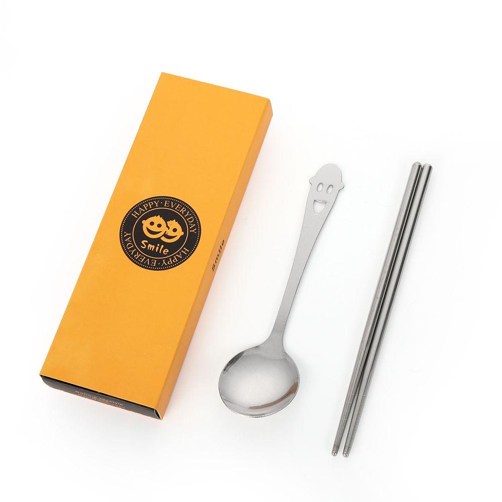 YANN1 2pcs/set Spoon Chopsticks Travel Camping Korean Custom Polishing Tableware Dinnerware