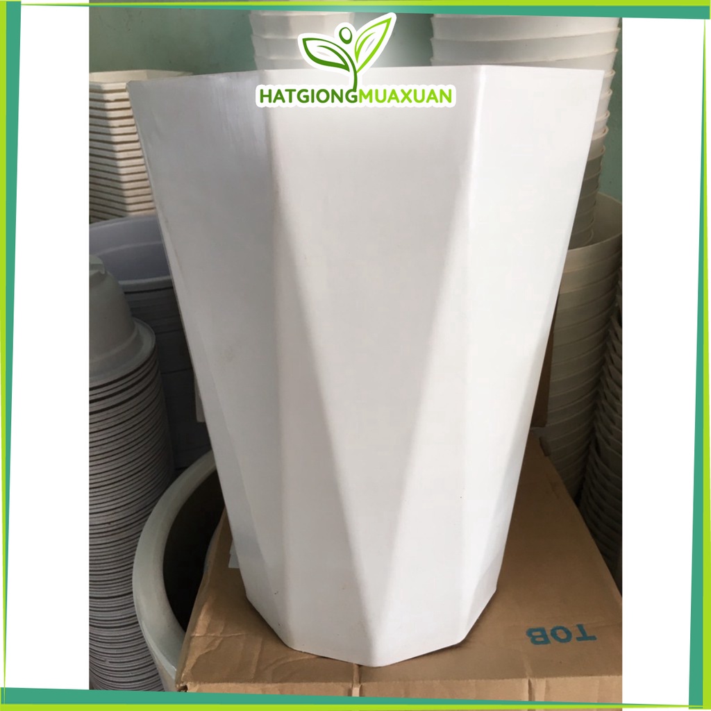 Chậu kim cương đường kính 30 cao 40cm/ đĩa lót chậu