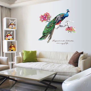 Decal dán tường Chim công 3D