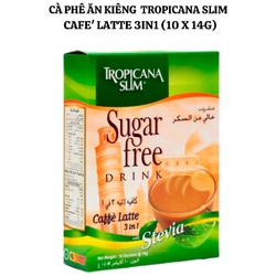 [ HCM Giao Hỏa Tốc] Cà phê ăn kiêng không đường chiết xuất từ lá cỏ ngọt Tropicana Slim Latte 140g