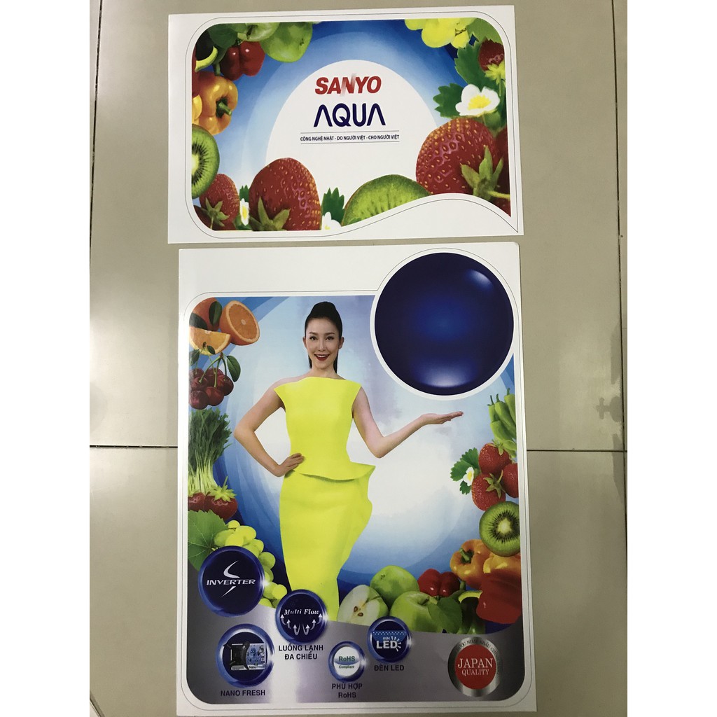 Miếng dán tủ lạnh Sanyo Aqua - Tem dán tủ lạnh Sanyo Aqua