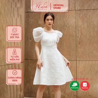 Đầm xòe dự tiệc nữ thiết kế thời trang Eden dạng váy 2 lớp tay phồng lịch sự sang trọng nổi bật - D427