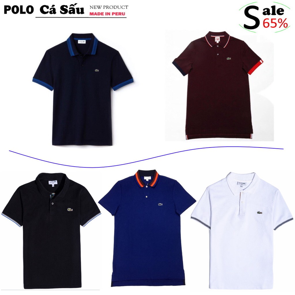 Áo Polo nam CÁ SẤU. Áo thun nam đong classic chính hãng tay lỡ cổ bẻ chất liệu COTTON lạnh co giãn 2 chiều cao cấp.