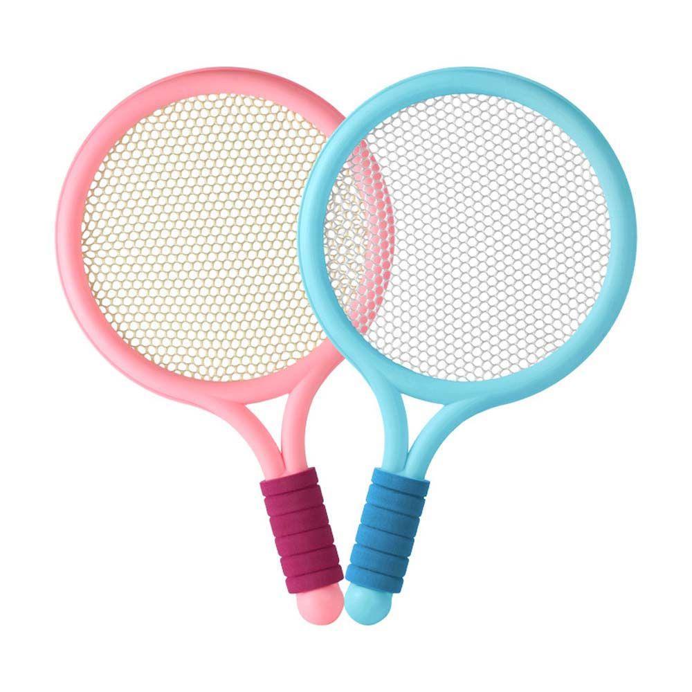 LILYES Soft Mini Tennis Racquet Toddler Badminton Training Tool Badminton Racket Set Tennis Balls Colorful Parent-child Indoor/Outdoor Sports Leisure Toy Badminton Balls Kids Interactive Toys/Multicolor