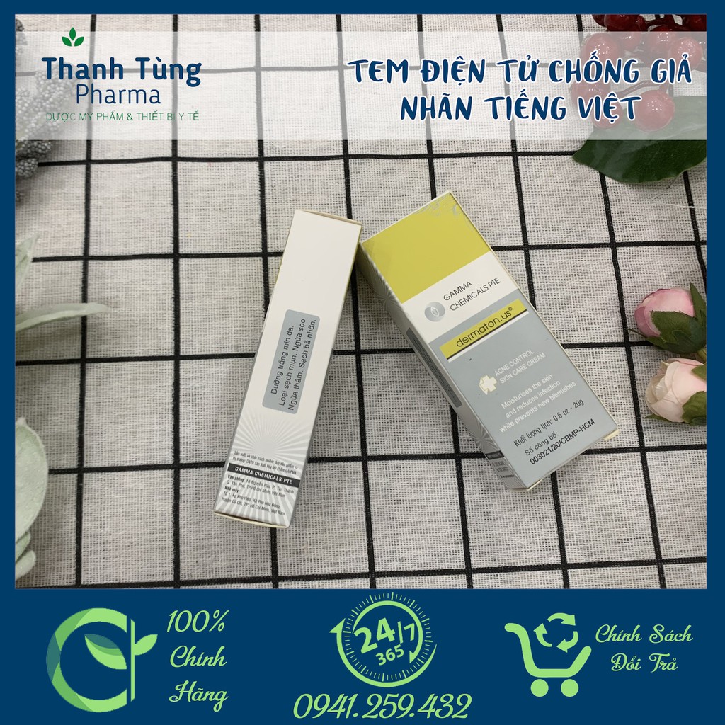 Dermaton US ✅[CHÍNH HÃNG] Kem ngăn ngừa mụn thâm  - Ngừa sẹo, giảm thâm mụn Tuýp 20gr Hàng Công ty Gamma | BigBuy360 - bigbuy360.vn
