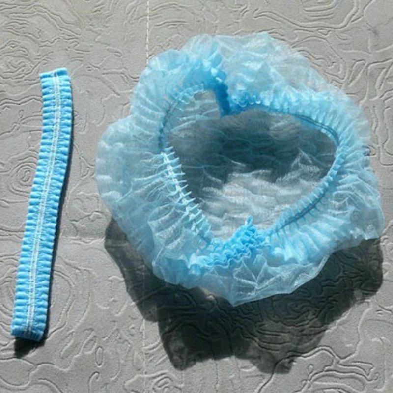 Mũ trùm đầu y tế con sâu cao cấp ép chân không - 100 cái màu xanh hàng chính hãng công ty