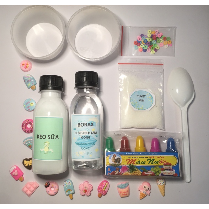 (BK7) BỘ KIT SLIME MÂY - DỤNG CỤ LÀM SLIME MÂY GIÁ RẺ