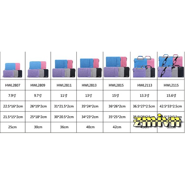 Túi Chống Sốc  đựng Laptop / Macbook Haweel