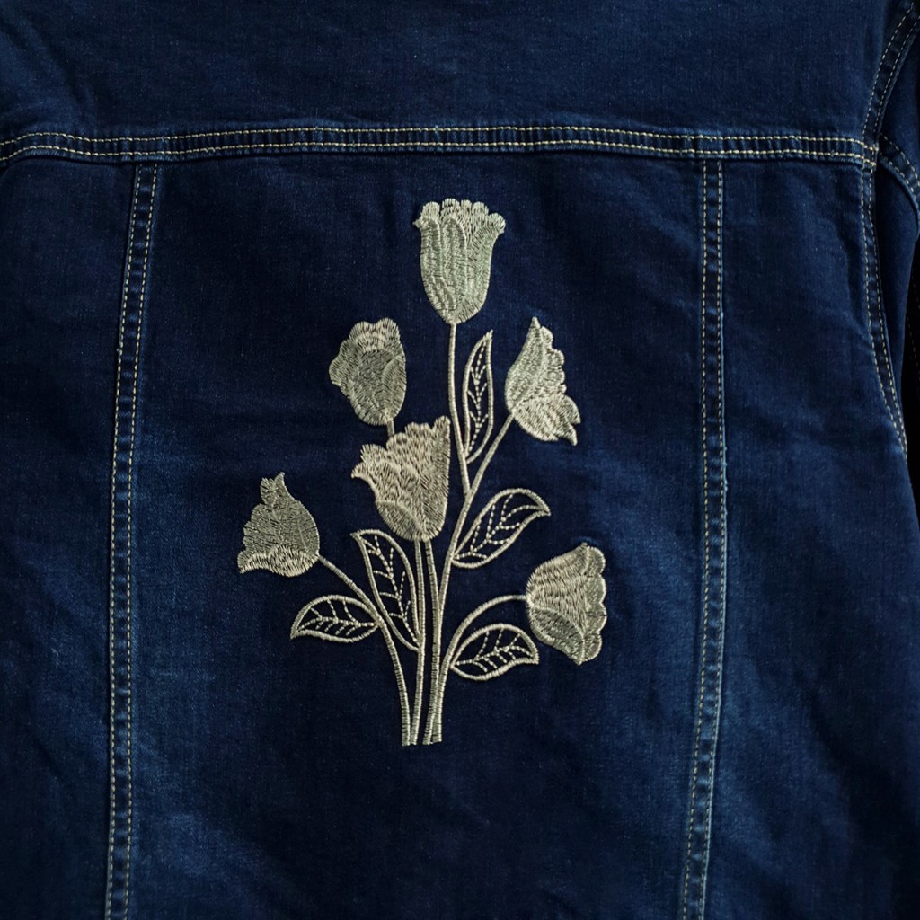 Áo khoác jean nữ co giãn Chollima thêu hoa size đại AKNU03 | BigBuy360 - bigbuy360.vn