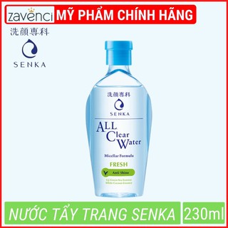 Nước tẩy trang Senka Làm Sạch Ngừa Mụn Micellar A.L.L Clear Water Fresh (230ml)