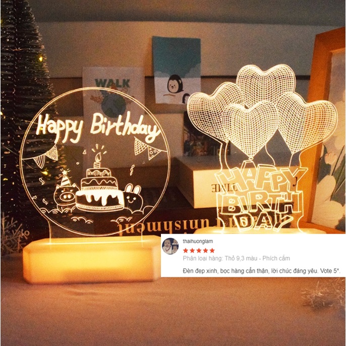 Đèn ngủ 3d trang trí decor phòng ngủ, thích hợp làm quà tặng sinh nhật tình yêu
