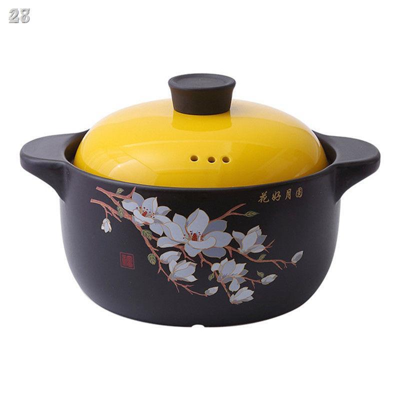 ♤☈28W> Nồi hầm chịu nhiệt Giang Tây dùng trong gia đình súp gas bếp từ loại lớn crock công suất mục đích kép