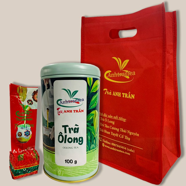 Trà Ô Long thương hạng [Trà Olong] Hộp Thiếc 100g Trà Anh Trần (hương vị rất đặc trưng của trà oolong
