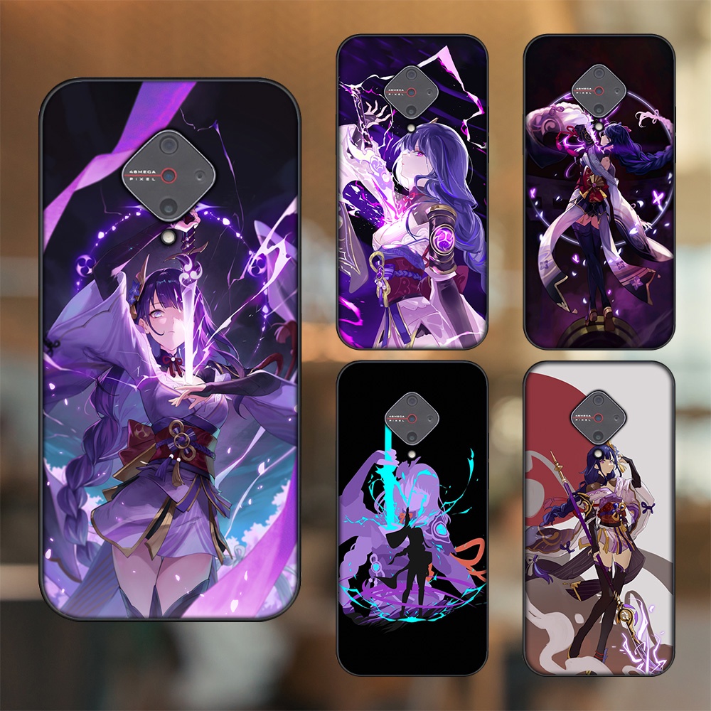 Ốp lưng Vivo S1 Pro viền đen in hình Raiden Shogun Genshin Impact