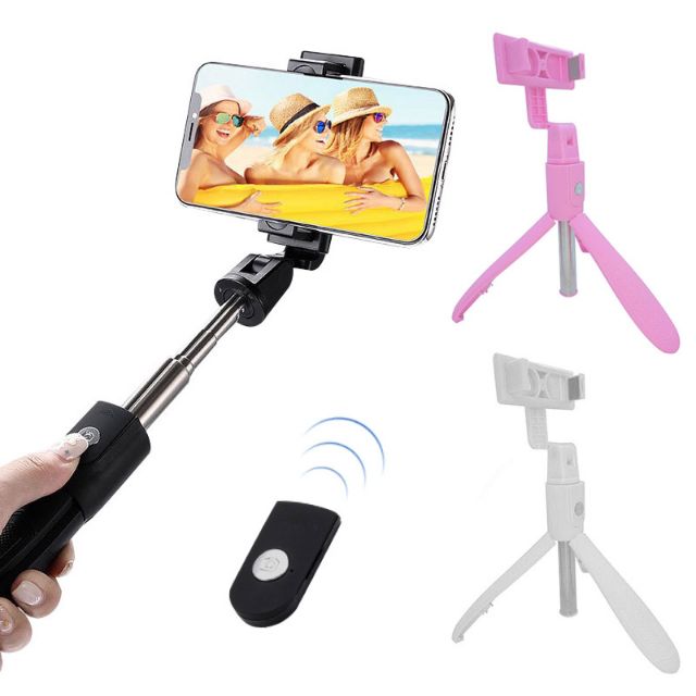 Gậy Chụp Hình Tự Sướng 3 Chân Kèm Remote Bluetooth K06 - Có Gương