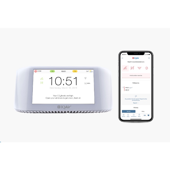 IQAIR AIRVISUAL PRO – Máy đo chất lượng không khí thông minh nhất thế giới