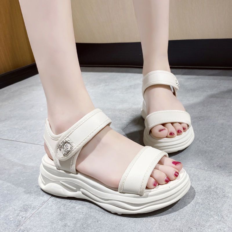 Giày Sandal Đế Dày Tăng Chiều Cao Thời Trang Mùa Hè Hàn Quốc 2022 Cho Nữ