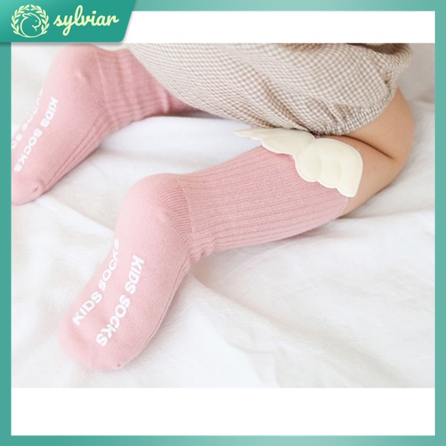 Vớ Cotton Chống Trượt Họa Tiết Hoạt Hình Có Cánh Cho Bé Từ 0-5 Tuổi