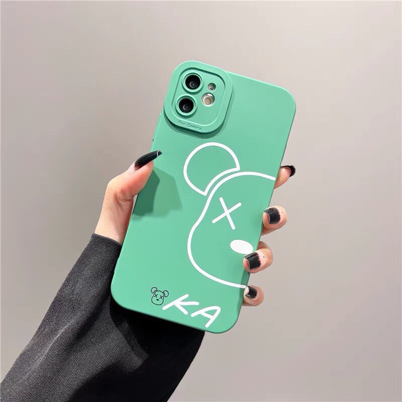 Ốp lưng dẻo màu bảo vệ cam Gấu KAWS NTC cho điện thoại TÁO