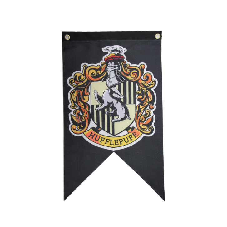 30*50cm Trang trí tường Harry Potter Cờ trang trí Trường cao đẳng phép thuật Mô hình hai góc Cờ trang trí Biểu ngữ Bức tranh Harry Potter thợ gốm trang trí cờ
