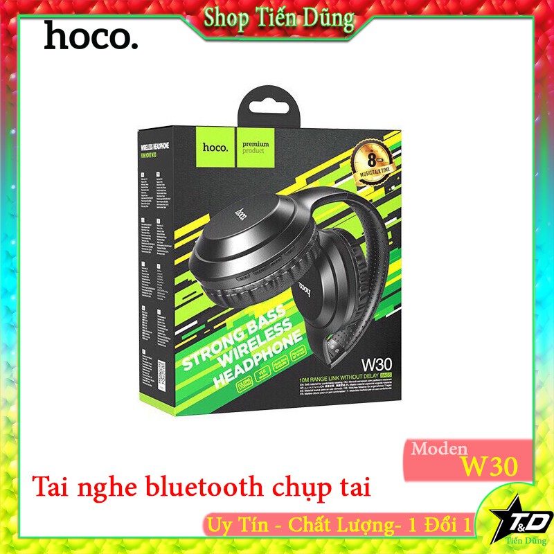 Tai nghe chụp tai Hoco W30 hỗ trợ bluetooth thẻ nhớ TF và cổng AUX 3.5