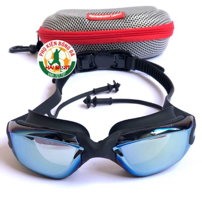 Kính bơi tráng gương S86 Chống tia UV, Chống nước tốt có bịt tai liền kính  + Hộp đựng cao cấp