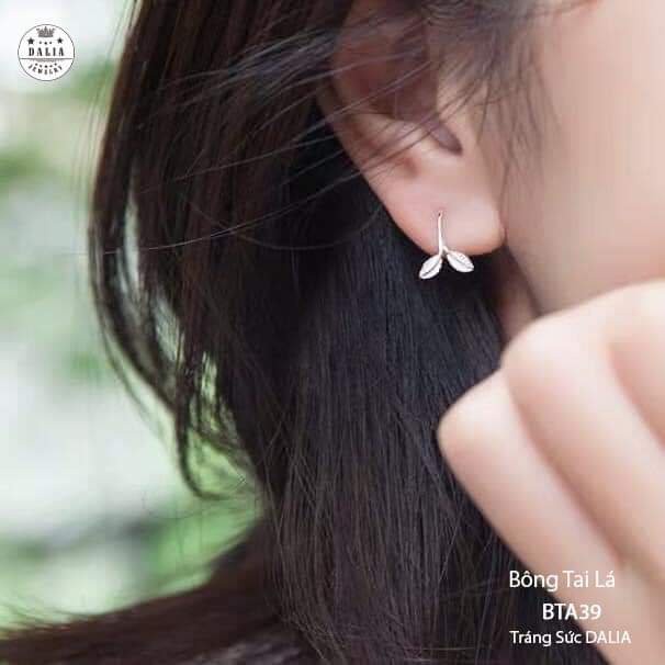 Bông tai bạc nữ hình đuôi cá dạng móc chuẩn bạc DaLiA Jewelry khuyên tai bạc 925 không gỉ