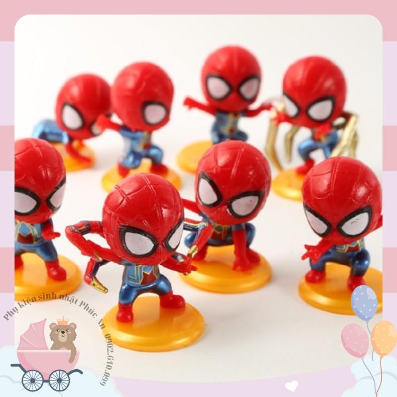 Set 8 người nhện nhí SPlDERMAN nhựa nhẹ trang trí bánh kem