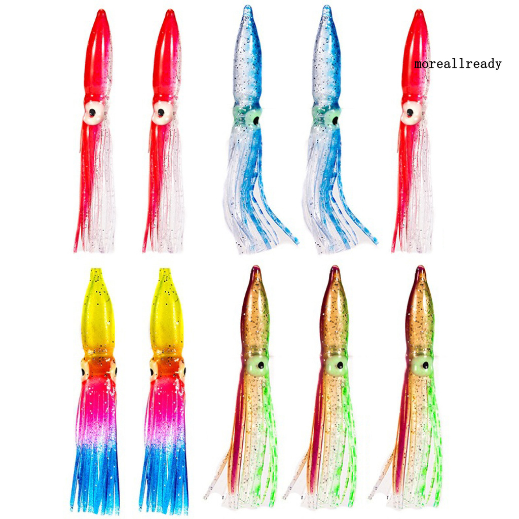 Set 10 Mồi Câu Cá Giả Hình Con Mực Mềm 8cm Nhiều Màu