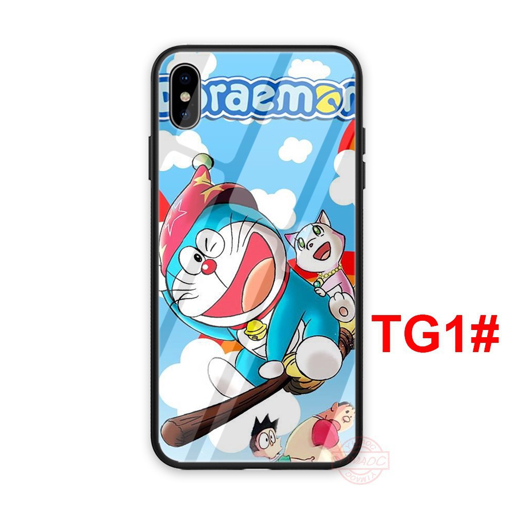 💕HOT💕 Ốp điện thoại mặt kính cường lực vẽ hình doraemon dành cho iphone 6/6s/6+/6s+/7/8/7+/8+/x/xs/xsmax/xr - A906