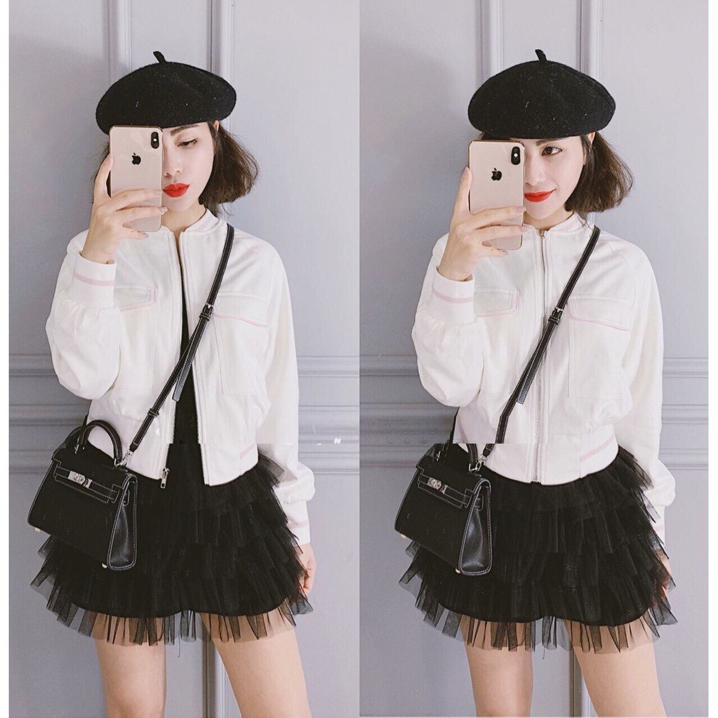 Chân váy Nữ dáng Xòe Ngắn nhiều tầng - Chân váy ngắn Nữ chất voan lưới nhiều tầng sang chảnh cho bạn Gái
