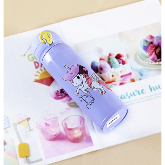 Bình giữ nhiệt hoạt hình khủng long thỏ hồng pony chất liệu inox 304 tốt