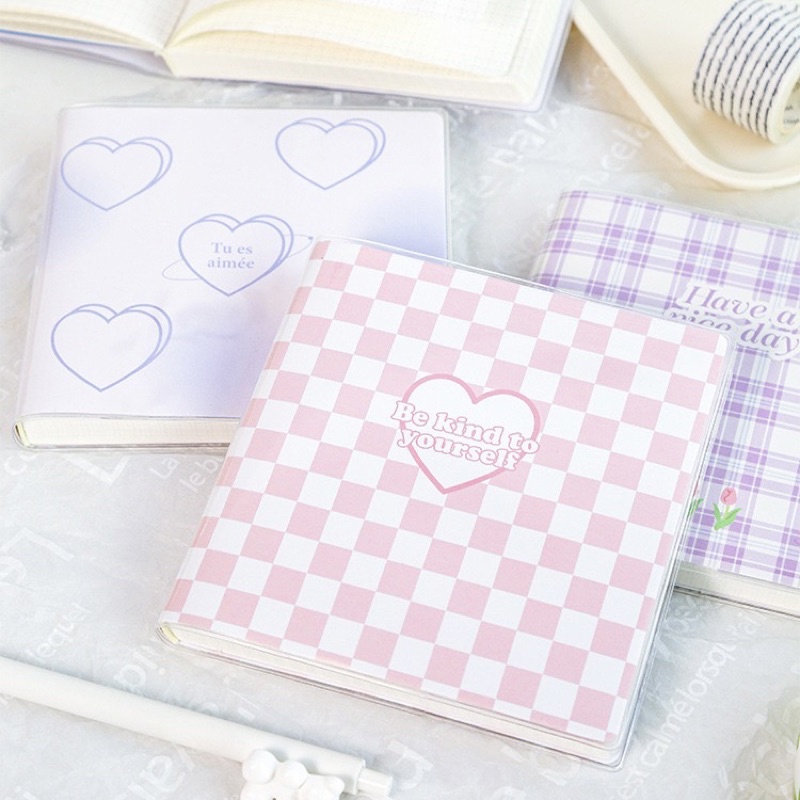 Sổ Tay Vuông Sổ Bullet Journal Ruột Caro Bìa Bọc Plastic Phong Cách Highteen Mẫu 2022ii
