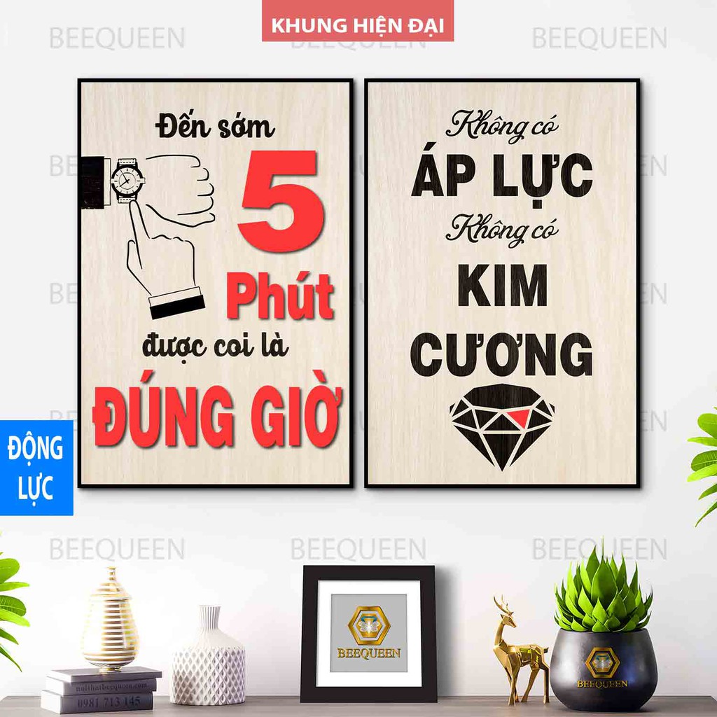 [HOT] Các Mẫu Tranh Động Lực Slogan Văn Phòng Đẹp Nhất - In Nền Giả Gỗ, Bo Khung Chắc Chắn, Tặng Kèm Phụ Kiện Treo